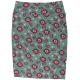 LuLaRoe Cassie (Large) Red Pink Patterns on Green