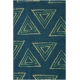 LuLaRoe Cassie (Large) Green Yellow Triangles on Blue