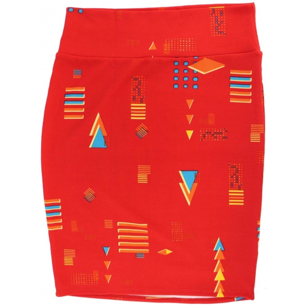 LuLaRoe Cassie (Large) Paterns on Red