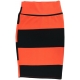 LuLaRoe Cassie (XS) Orange Black Stripes
